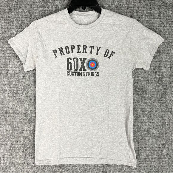 60X Shirt Mens Small Gray Bow Strings Hunting Archery Basic‎ Casual Short-sleeve - Picture 1 of 8